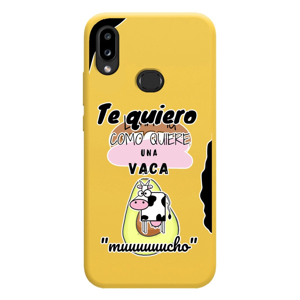 Funda Silicona Líquida Amarilla para Samsung Galaxy A10s diseño Vaca Dibujos