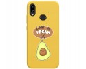Funda Silicona Líquida Amarilla para Samsung Galaxy A10s diseño Vegan Life Dibujos