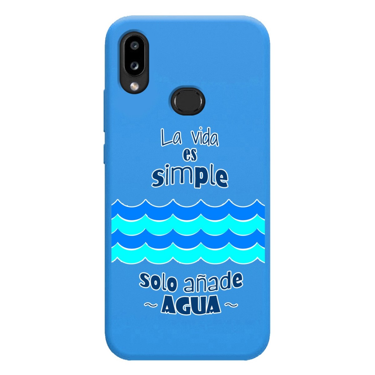 Funda Silicona Líquida Azul para Samsung Galaxy A10s diseño Agua Dibujos