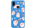 Funda Silicona Líquida Azul para Samsung Galaxy A10s diseño Cerdos Dibujos