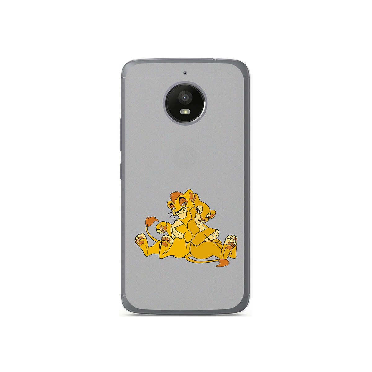 Funda Gel Tpu para Motorola Moto E4 Plus Diseño Leones Dibujos