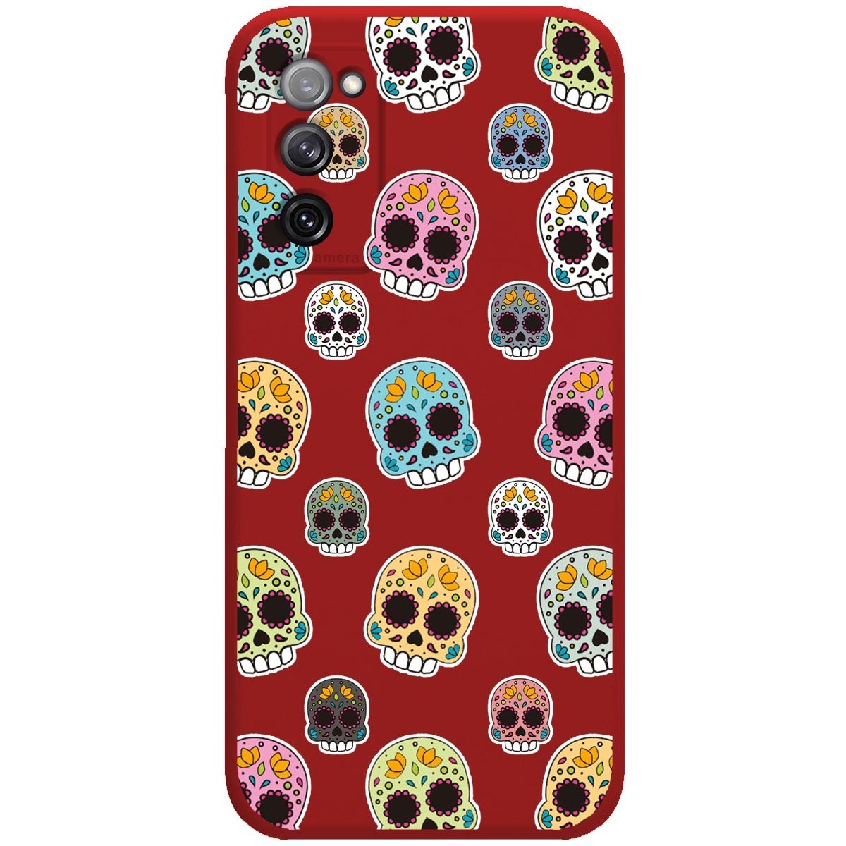 Funda Silicona Líquida Roja para Samsung Galaxy S20 FE diseño Catrina Dibujos
