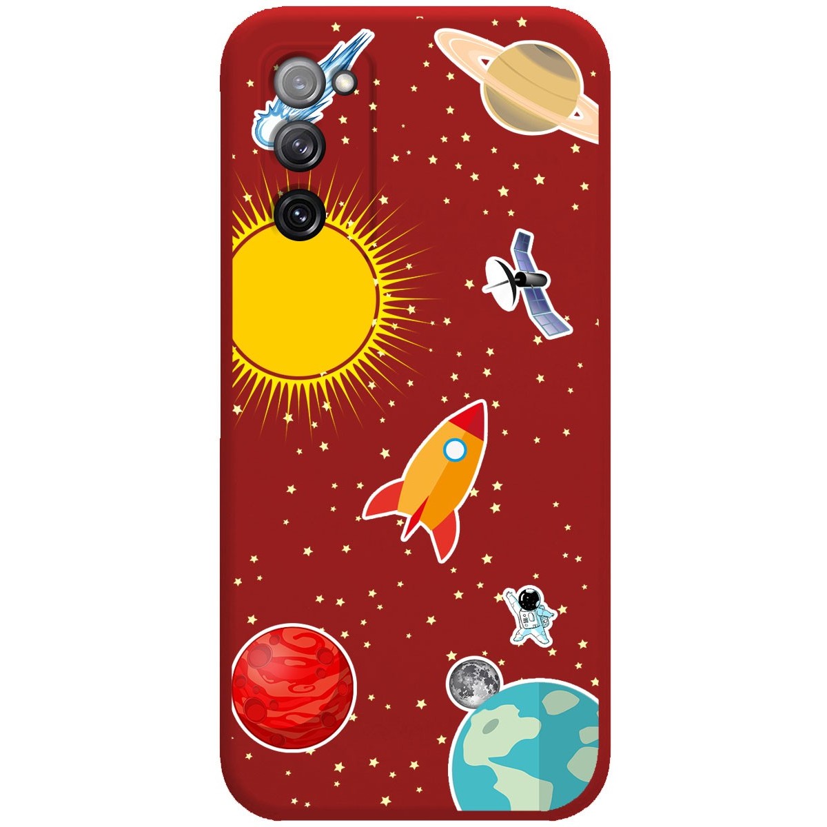 Funda Silicona Líquida Roja para Samsung Galaxy S20 FE diseño Espacio Dibujos