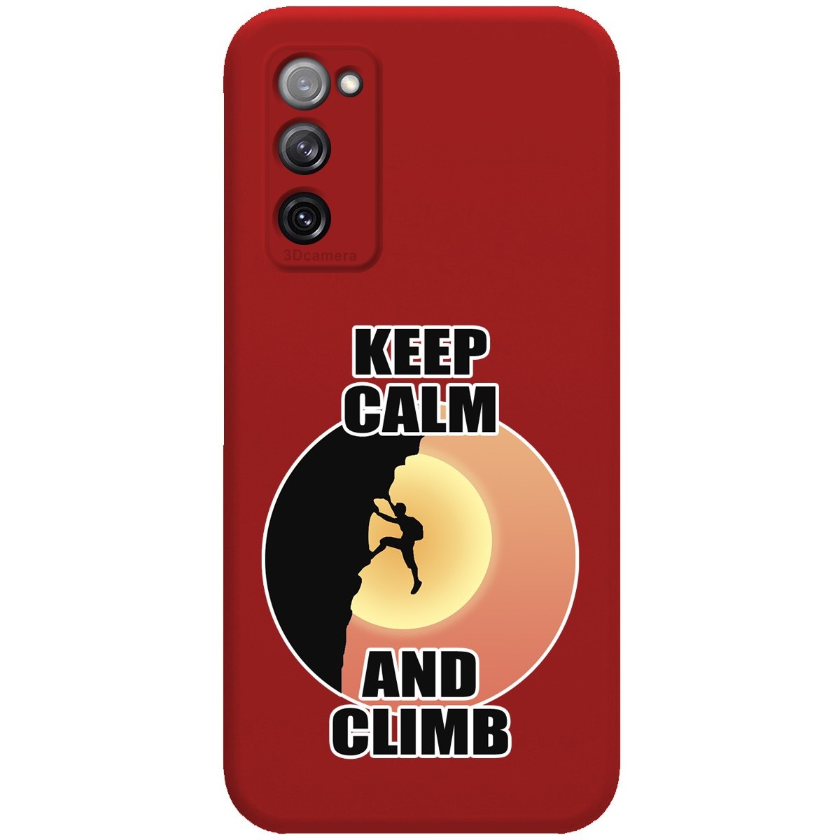 Funda Silicona Líquida Roja para Samsung Galaxy S20 FE diseño Hombre Escalada Dibujos