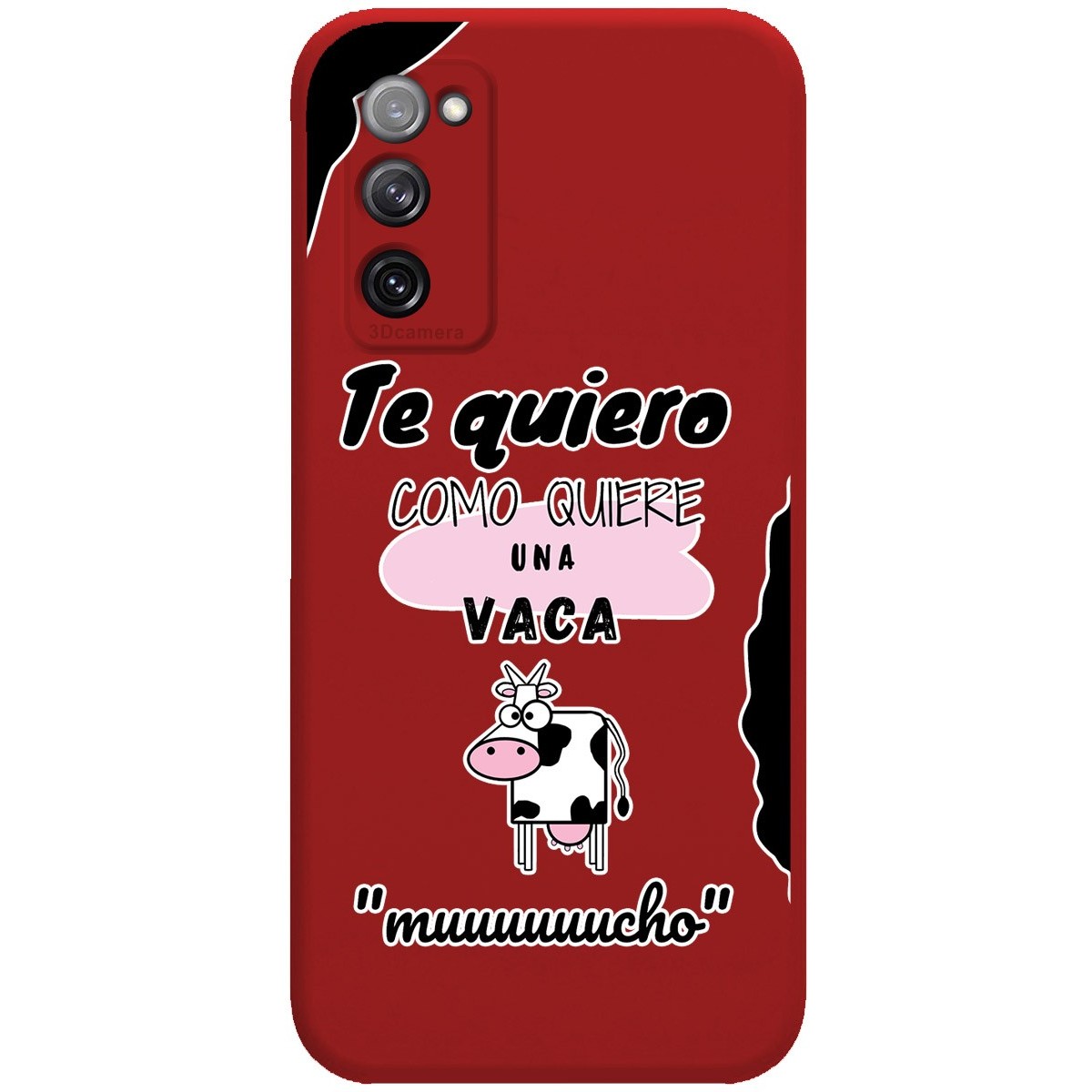 Funda Silicona Líquida Roja para Samsung Galaxy S20 FE diseño Vaca Dibujos