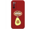 Funda Silicona Líquida Roja para Samsung Galaxy S20 FE diseño Vegan Life Dibujos
