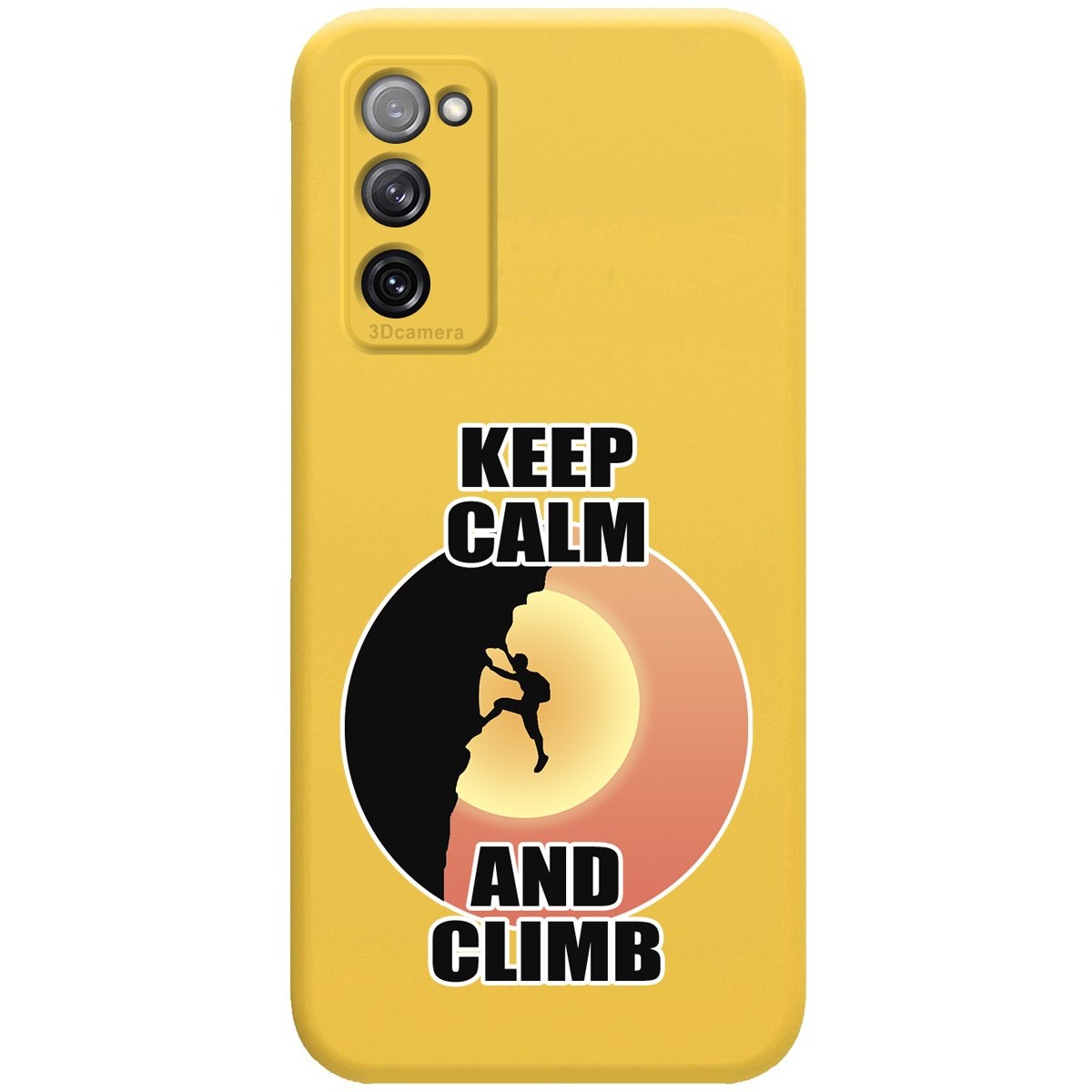 Funda Silicona Líquida Amarilla para Samsung Galaxy S20 FE diseño Hombre Escalada Dibujos