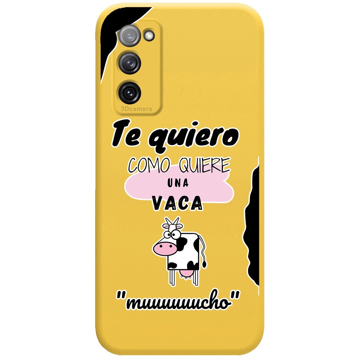 Funda Silicona Líquida Amarilla para Samsung Galaxy S20 FE diseño Vaca Dibujos