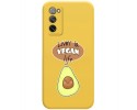 Funda Silicona Líquida Amarilla para Samsung Galaxy S20 FE diseño Vegan Life Dibujos