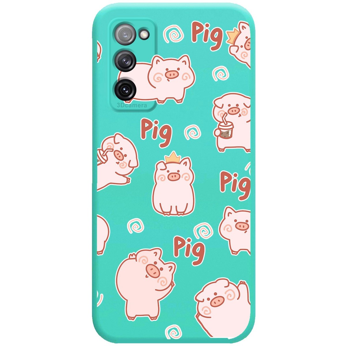 Funda Silicona Líquida Verde para Samsung Galaxy S20 FE diseño Cerdos Dibujos