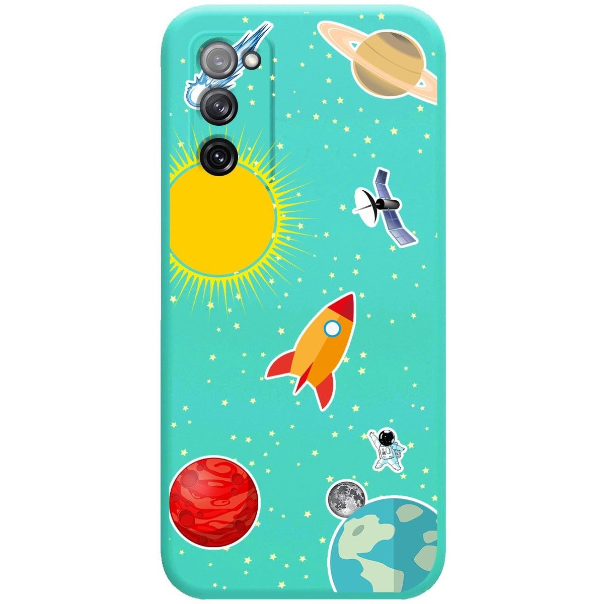 Funda Silicona Líquida Verde para Samsung Galaxy S20 FE diseño Espacio Dibujos
