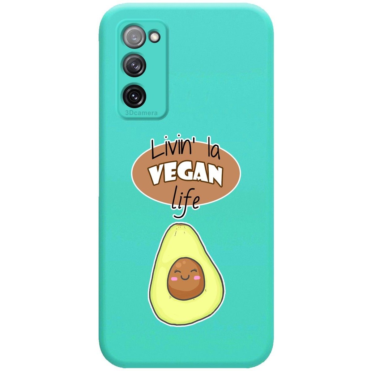 Funda Silicona Líquida Verde para Samsung Galaxy S20 FE diseño Vegan Life Dibujos