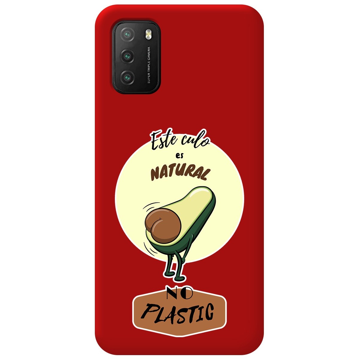 Funda Silicona Líquida Roja para Xiaomi POCO M3 / Redmi 9T diseño Culo Natural Dibujos
