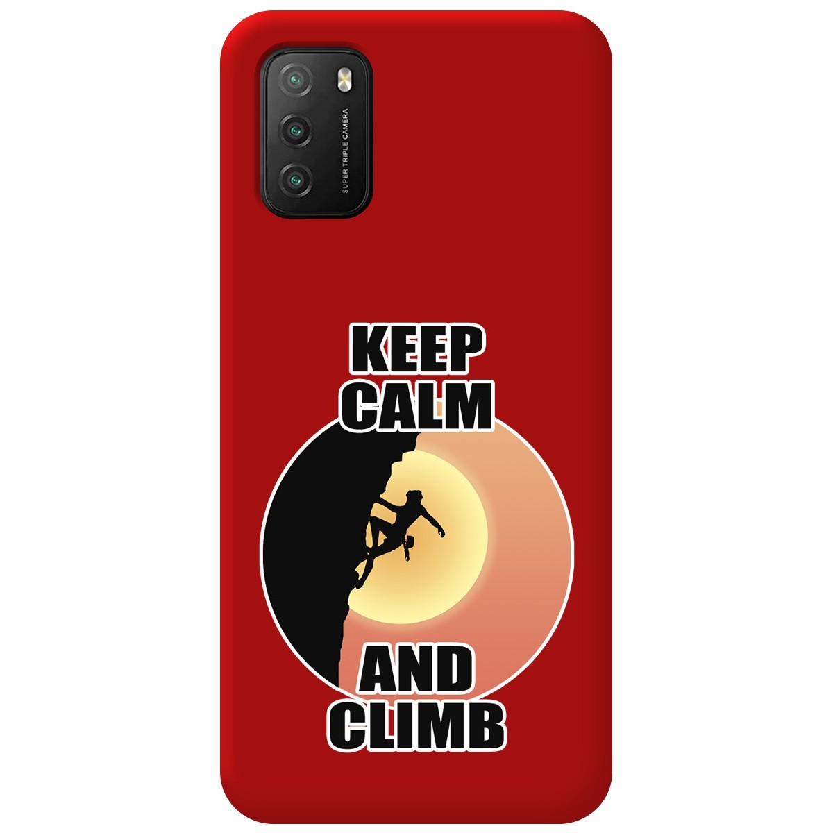 Funda Silicona Líquida Roja para Xiaomi POCO M3 / Redmi 9T diseño Mujer Escalada Dibujos