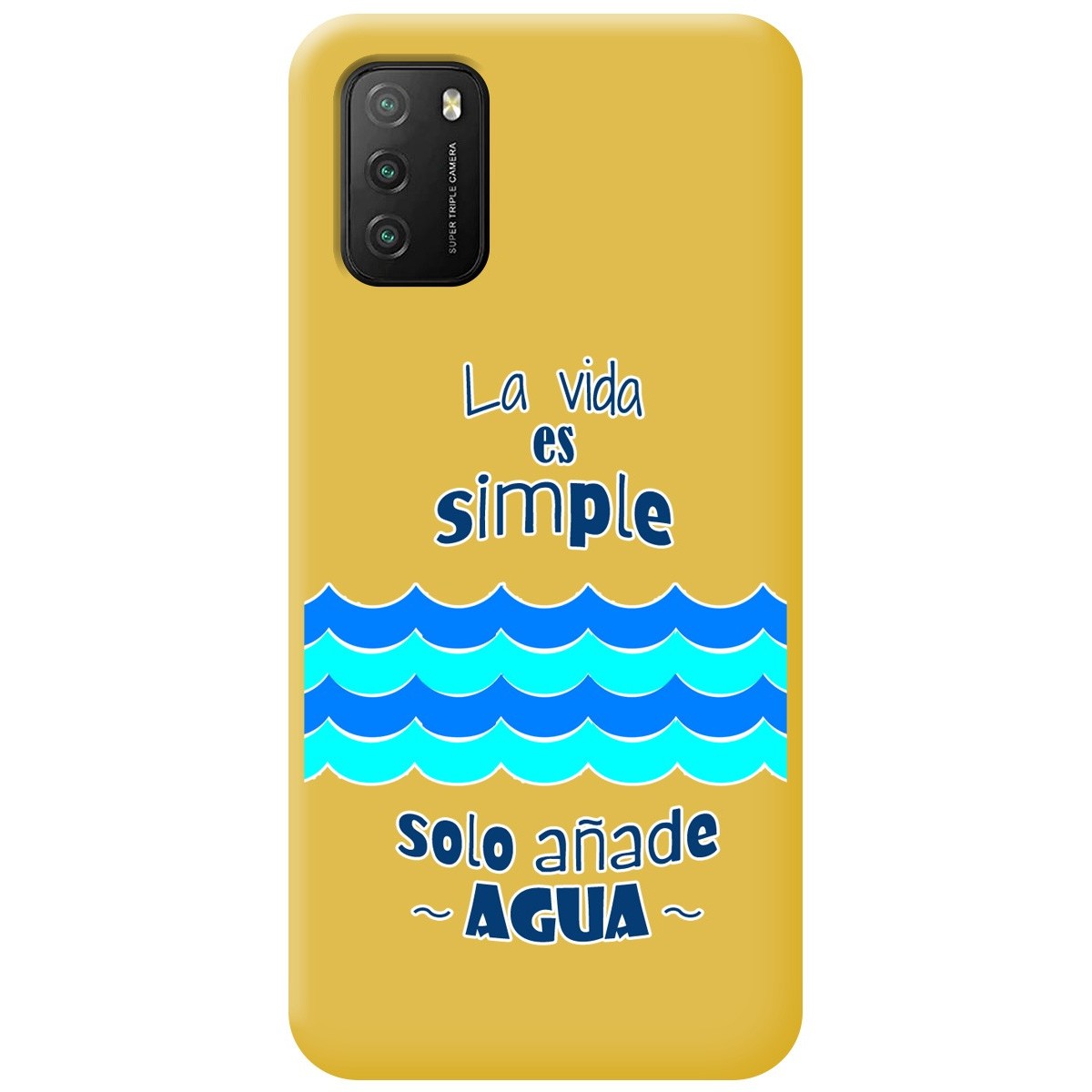 Funda Silicona Líquida Amarilla para Xiaomi POCO M3 / Redmi 9T diseño Agua Dibujos