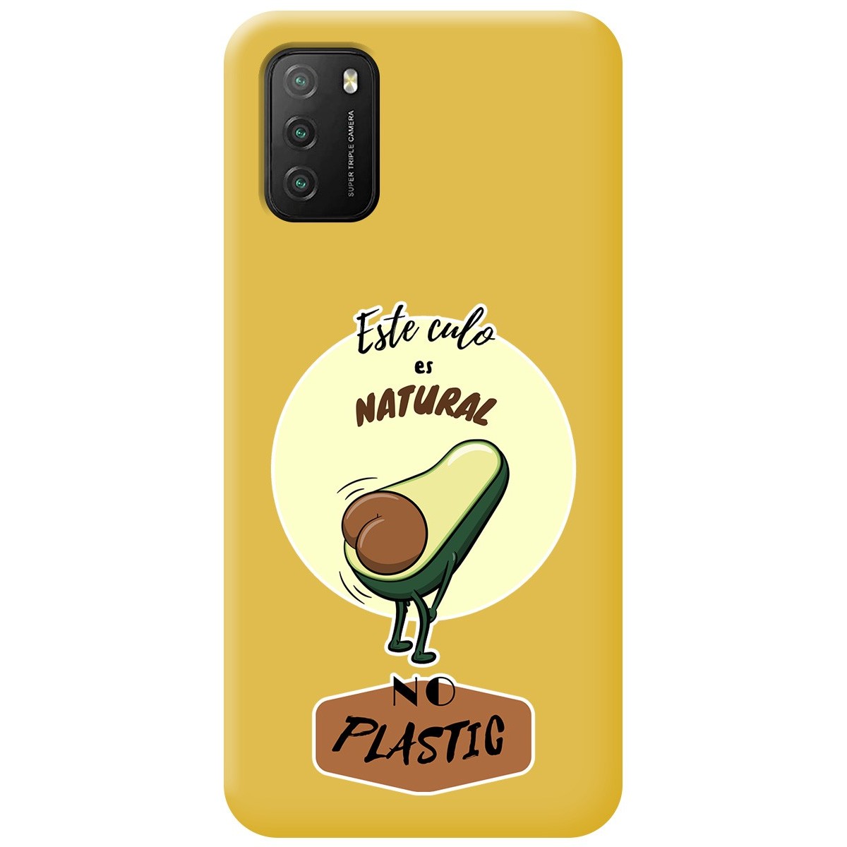 Funda Silicona Líquida Amarilla para Xiaomi POCO M3 / Redmi 9T diseño Culo Natural Dibujos