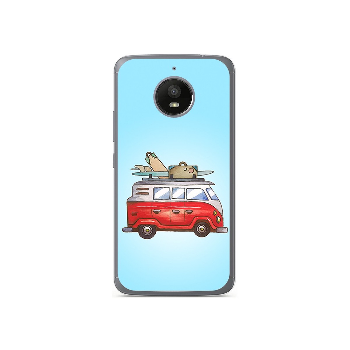 Funda Gel Tpu para Motorola Moto E4 Plus Diseño Furgoneta Dibujos