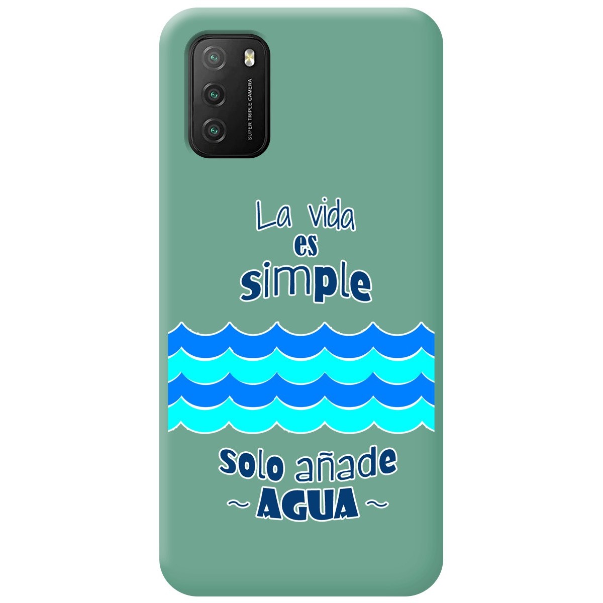 Funda Silicona Líquida Verde para Xiaomi POCO M3 / Redmi 9T diseño Agua Dibujos