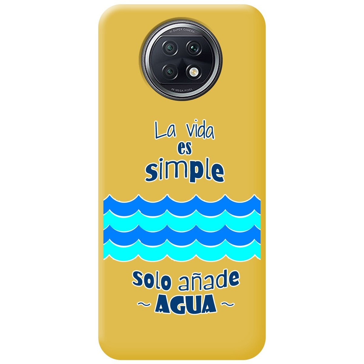Funda Silicona Líquida Amarilla para Xiaomi Redmi Note 9T 5G diseño Agua Dibujos