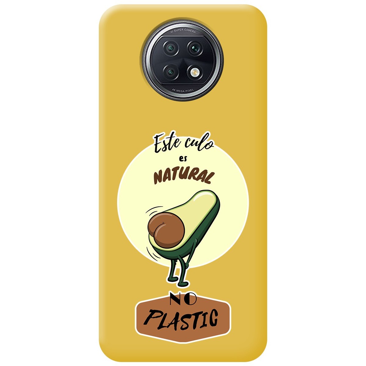 Funda Silicona Líquida Amarilla para Xiaomi Redmi Note 9T 5G diseño Culo Natural Dibujos