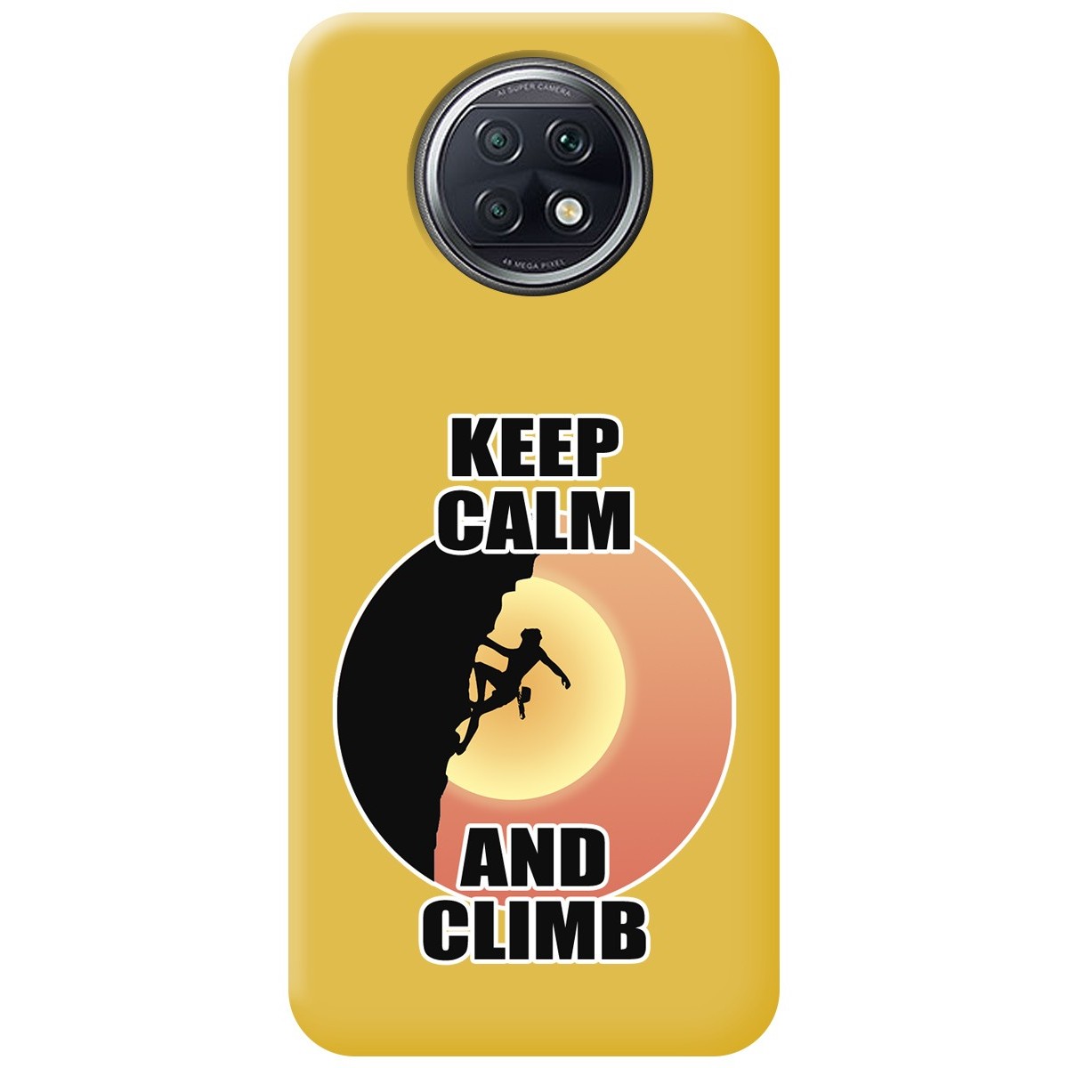 Funda Silicona Líquida Amarilla para Xiaomi Redmi Note 9T 5G diseño Mujer Escalada Dibujos