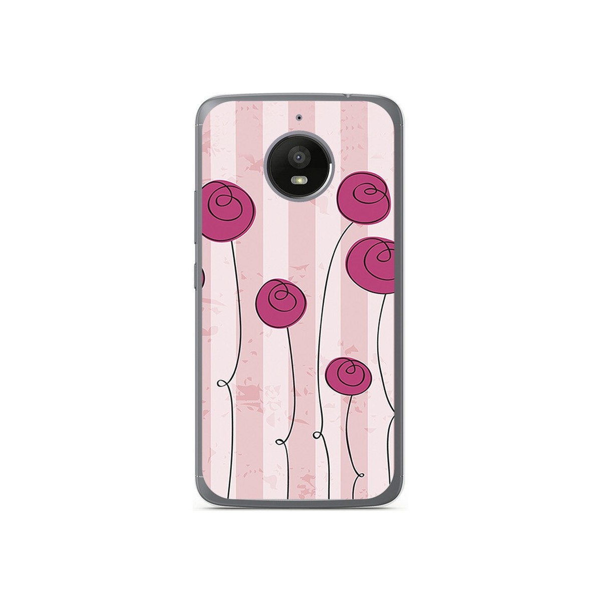 Funda Gel Tpu para Motorola Moto E4 Plus Diseño Flores Vintage Dibujos