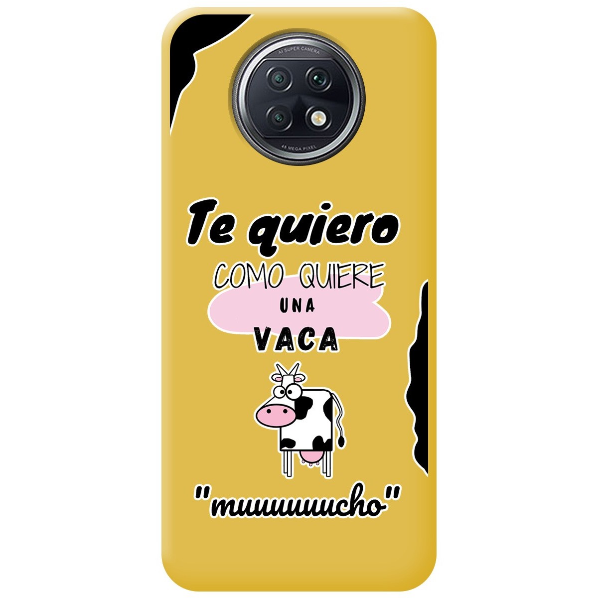 Funda Silicona Líquida Amarilla para Xiaomi Redmi Note 9T 5G diseño Vaca Dibujos