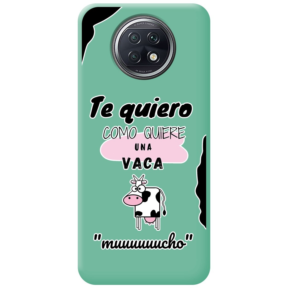 Funda Silicona Líquida Verde para Xiaomi Redmi Note 9T 5G diseño Vaca Dibujos