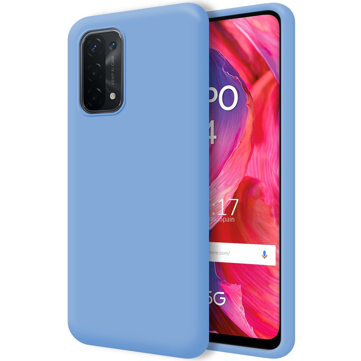 Funda Silicona Líquida Ultra Suave para Oppo A54 5G / A74 5G color Azul