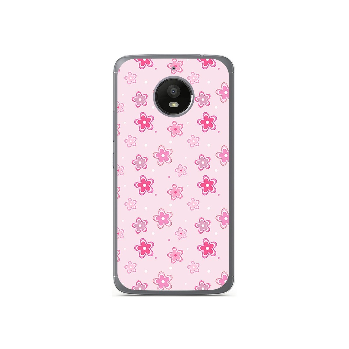 Funda Gel Tpu para Motorola Moto E4 Plus Diseño Flores Dibujos