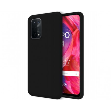 Funda Silicona Líquida Ultra Suave para Oppo A54 5G / A74 5G color Negra
