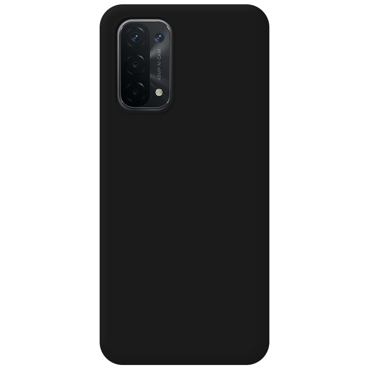Funda Silicona Líquida Ultra Suave para Oppo A54 5G / A74 5G color Negra
