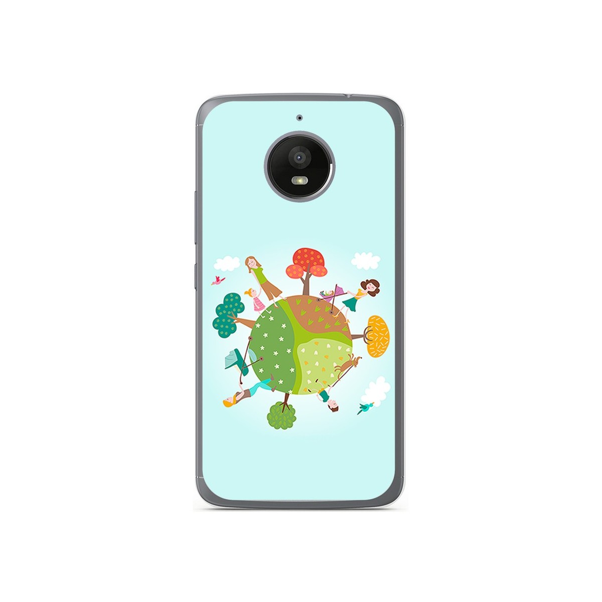Funda Gel Tpu para Motorola Moto E4 Plus Diseño Familia Dibujos
