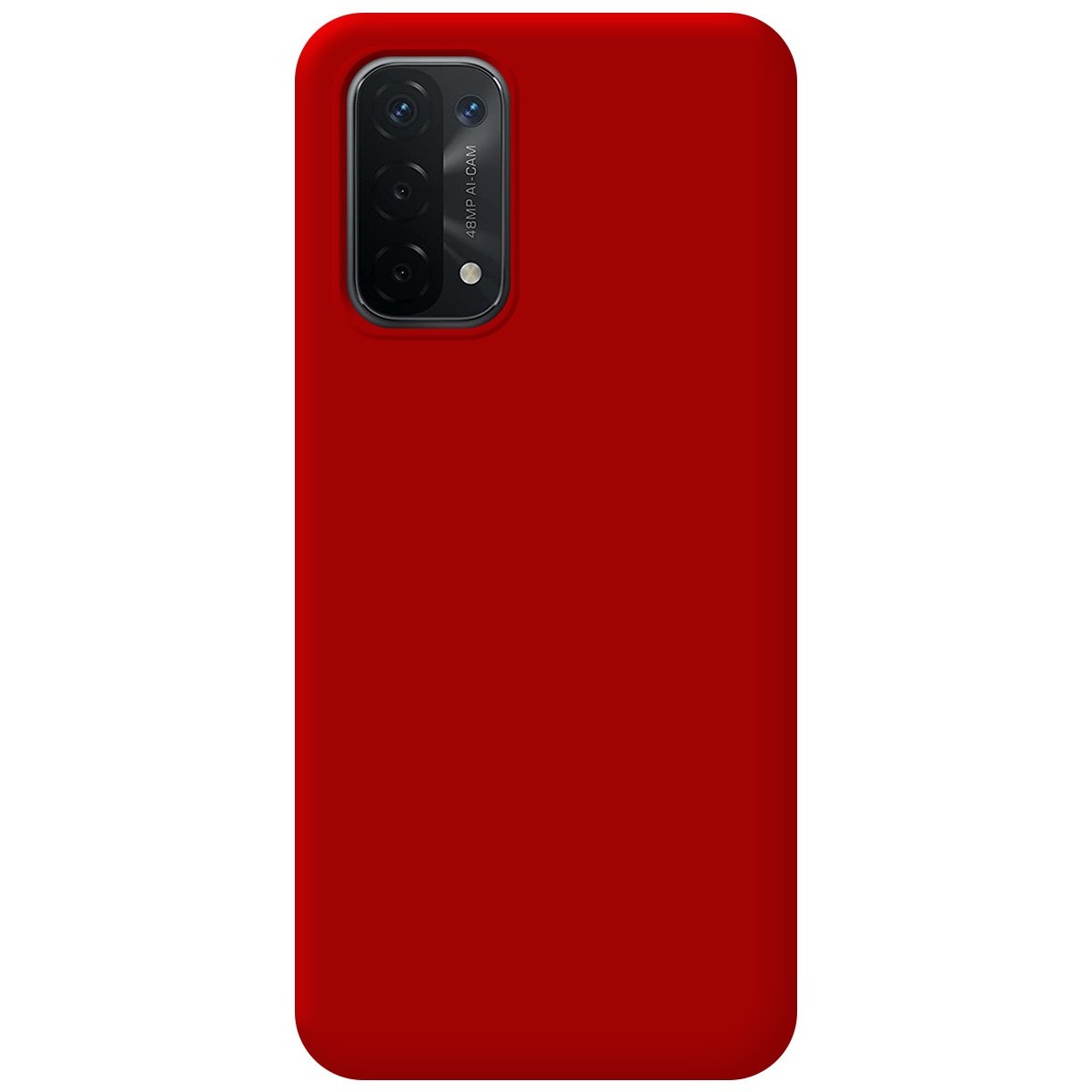 Funda Silicona Líquida Ultra Suave para Oppo A54 5G / A74 5G color Roja