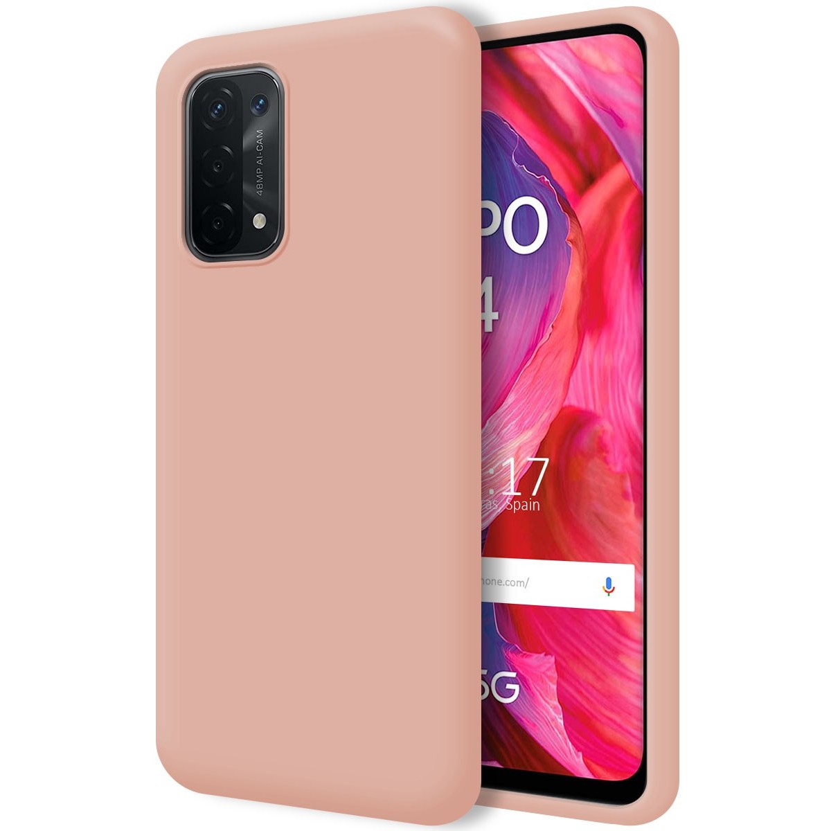 Funda Silicona Líquida Ultra Suave para Oppo A54 5G / A74 5G color Rosa