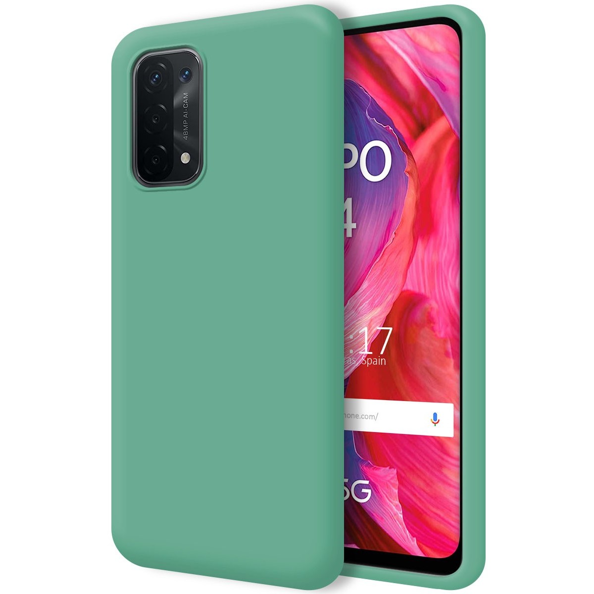 Funda Silicona Líquida Ultra Suave para Oppo A54 5G / A74 5G color Verde