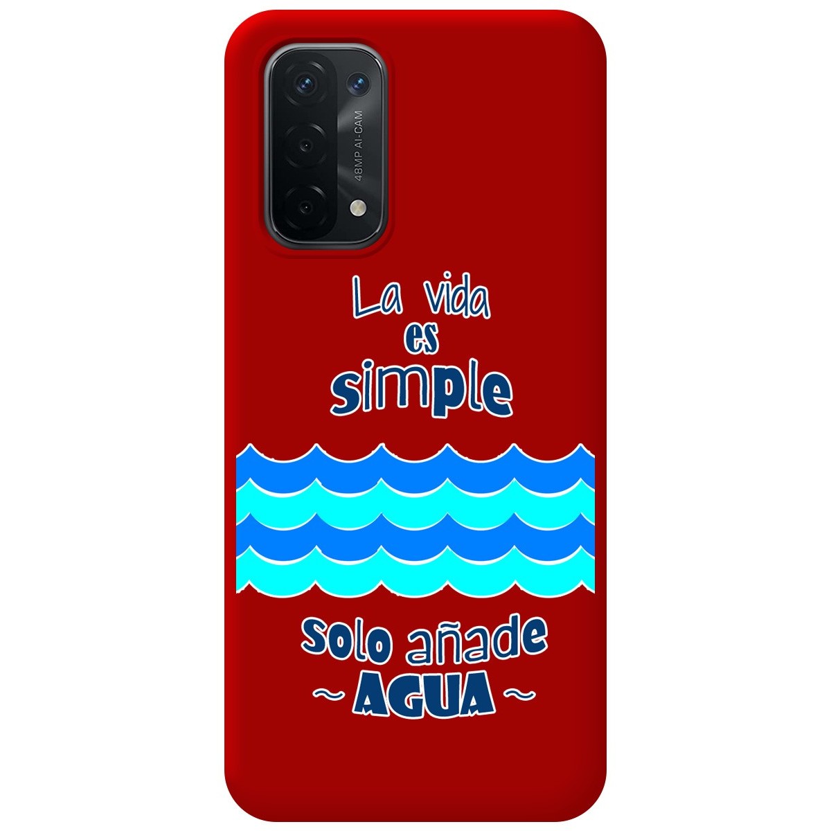 Funda Silicona Líquida Roja para Oppo A54 5G / A74 5G diseño Agua Dibujos