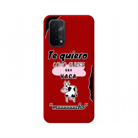 Funda Silicona Líquida Roja para Oppo A54 5G / A74 5G diseño Vaca Dibujos