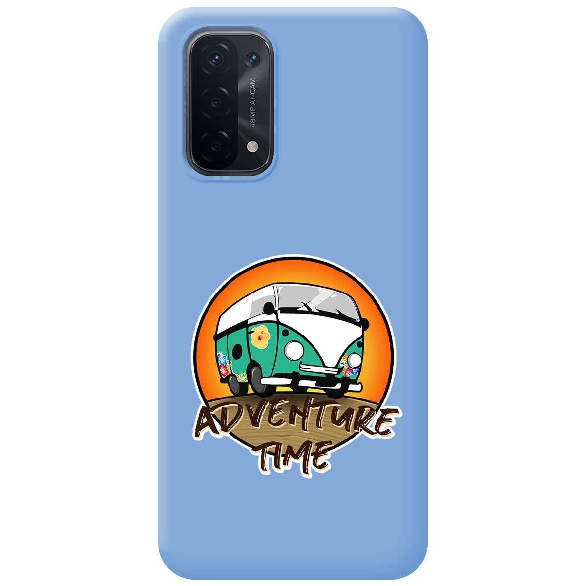 Funda Silicona Líquida Azul para Oppo A54 5G / A74 5G diseño Adventure Time Dibujos