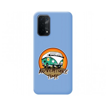 Funda Silicona Líquida Azul para Oppo A54 5G / A74 5G diseño Adventure Time Dibujos