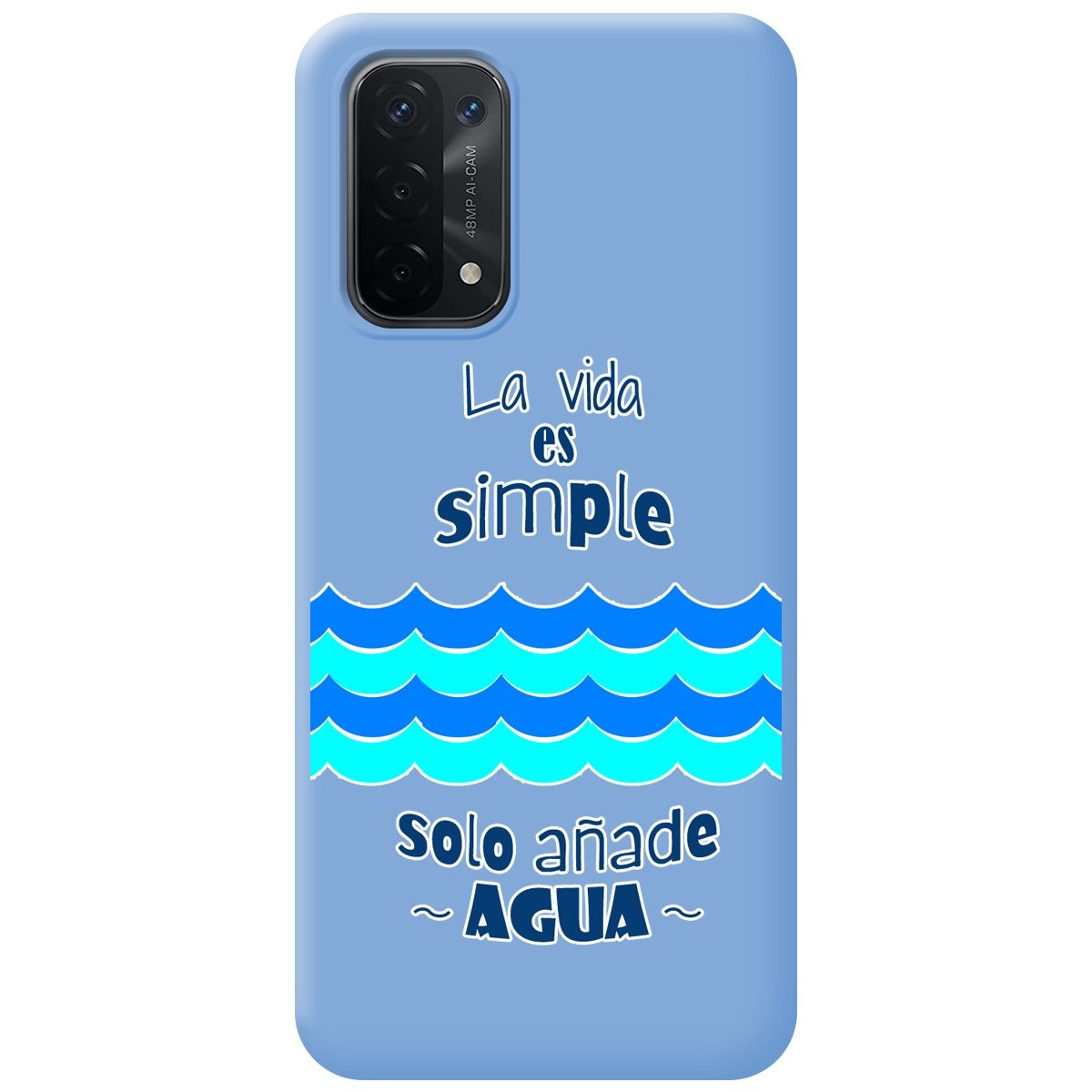 Funda Silicona Líquida Azul para Oppo A54 5G / A74 5G diseño Agua Dibujos