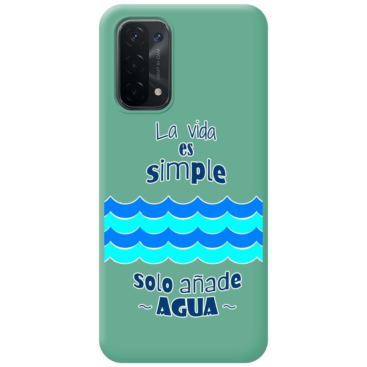 Funda Silicona Líquida Verde para Oppo A54 5G / A74 5G diseño Agua Dibujos