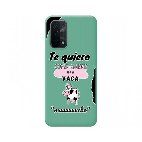 Funda Silicona Líquida Verde para Oppo A54 5G / A74 5G diseño Vaca Dibujos