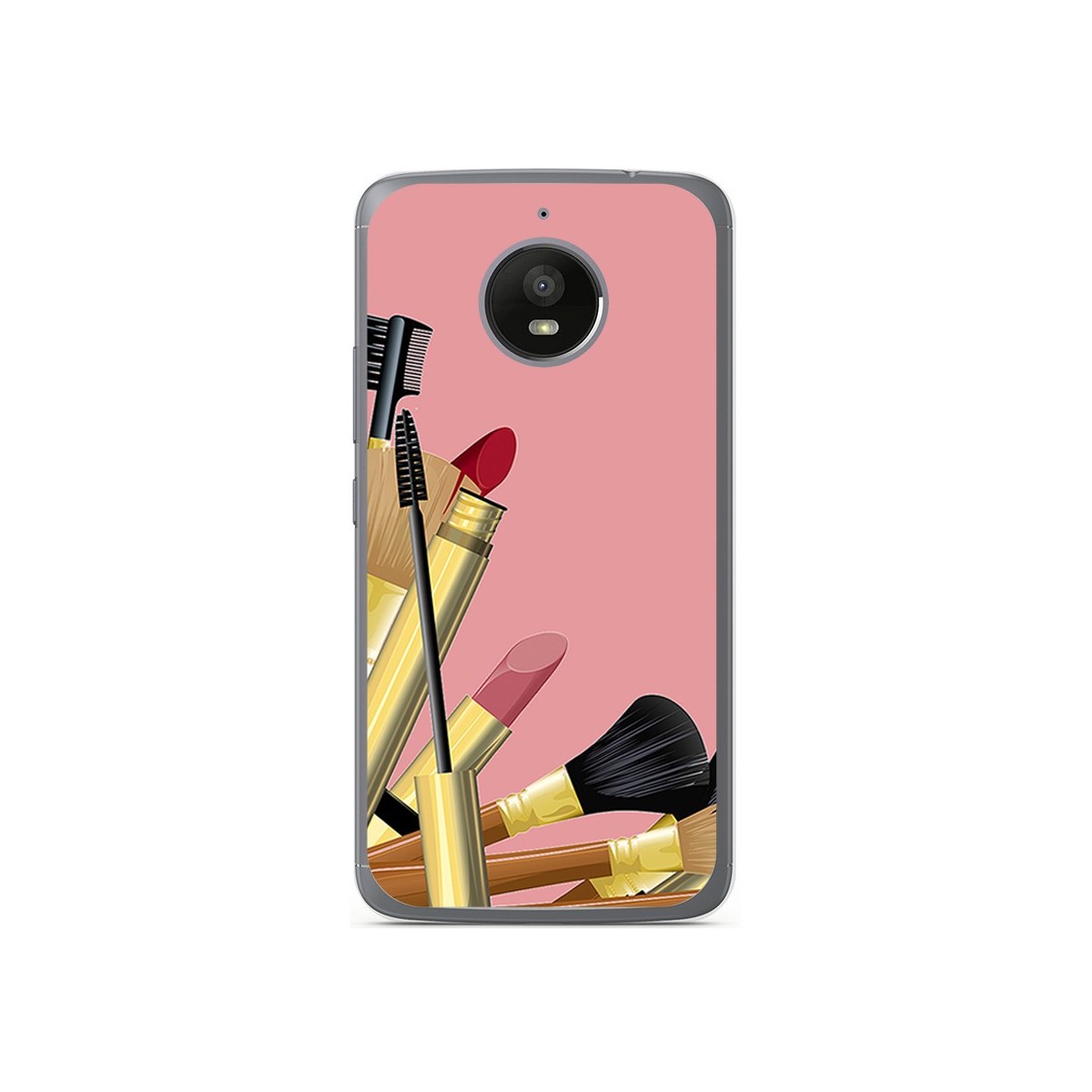 Funda Gel Tpu para Motorola Moto E4 Plus Diseño Brochas Dibujos
