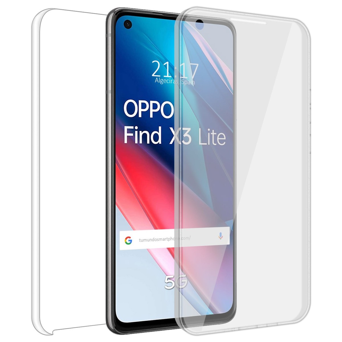 Funda Doble Transparente Pc + Tpu Full Body 360 para Oppo Find X3 Lite 5G