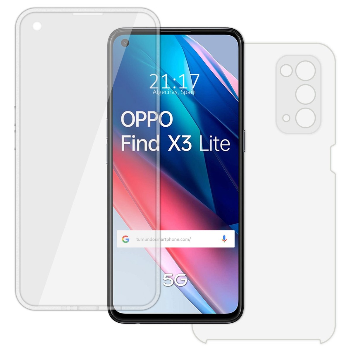 Funda Doble Transparente Pc + Tpu Full Body 360 para Oppo Find X3 Lite 5G