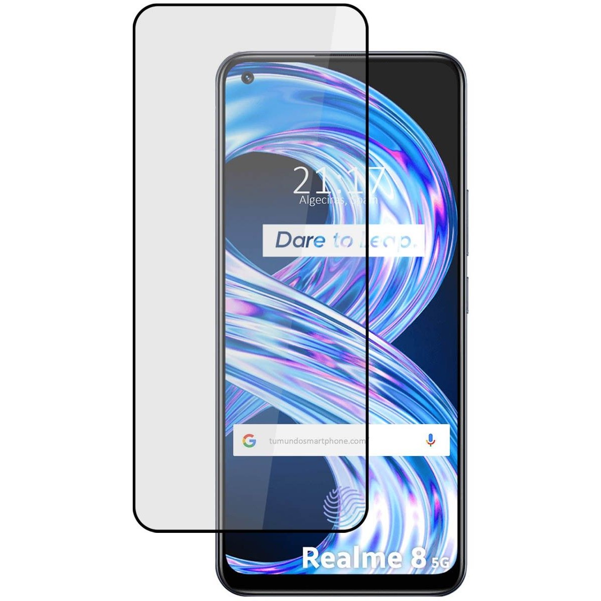 Protector Cristal Templado Completo 5D Full Glue Negro para Realme 8 5G / Narzo 30 5G Vidrio