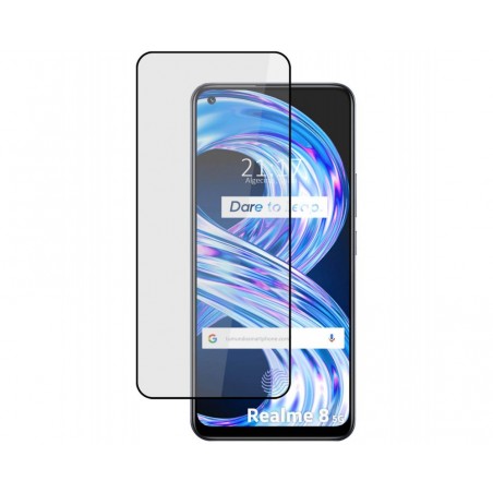 Protector Cristal Templado Completo 5D Full Glue Negro para Realme 8 5G / Narzo 30 5G Vidrio
