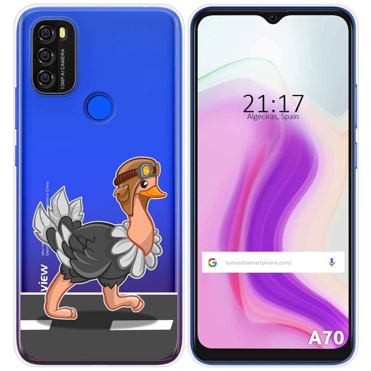 Funda Gel Transparente para Blackview A70 diseño Avestruz Dibujos