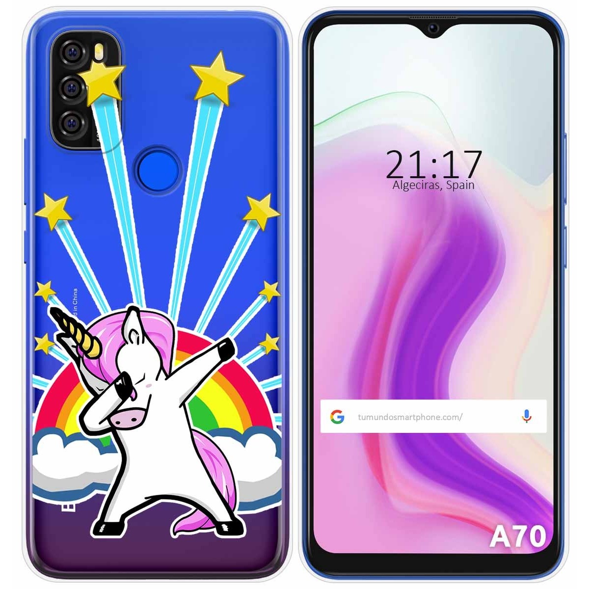 Funda Gel Transparente para Blackview A70 diseño Unicornio Dibujos